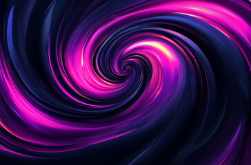 Modern Art: Swirl with Neon Highlight on Black Leather