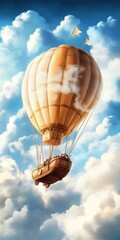 Obraz premium Steampunk Airship Adventures Worms Eye View