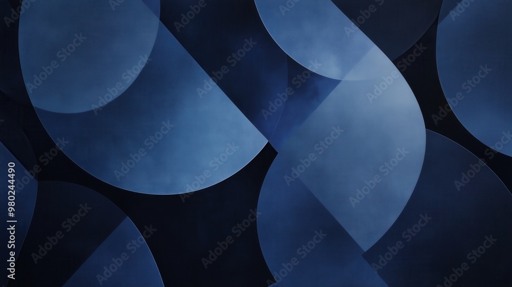Poster a blue background with a series of blue circles. the circles are of different sizes and are arranged