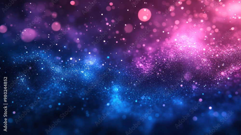 Wall mural a vibrant and dynamic image showcasing a colorful galactic backdrop with sparkling white stars scatt