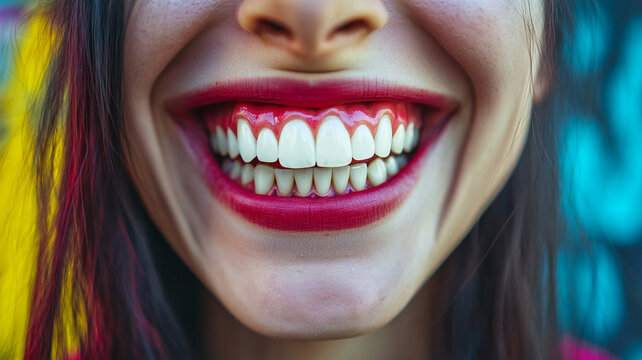 Celebrating World Smile Day with a vibrant smile under colorful background in October