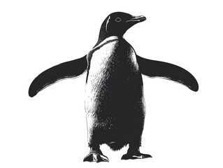 A charming penguin stands proudly, showcasing its distinctive black and white plumage and unique personality.