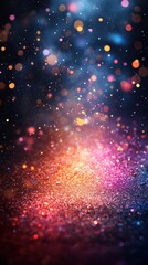 dazzling party background with exploding fireworks of multicolored glitter and confetti against a dark backdrop captures the excitement and energy of new years eve celebrations