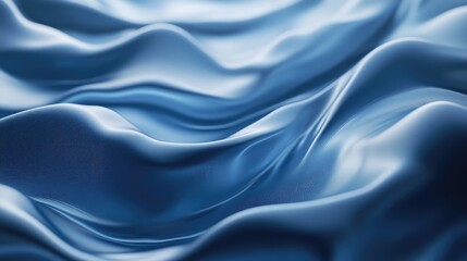 Fototapeta premium A 3D blue abstract background featuring smooth AI-generated waves, flowing gracefully across the scene. No people or logos for a clean, futuristic look.