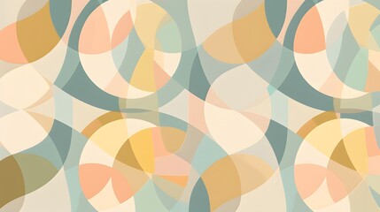 **Calming Geometric Flow: Smooth, geometric shapes in muted, harmonious colors that flow seamlessly together to create a calming pattern. --ar 16:9 --s 50 --v 6.0** - Image #1 <@1193093742316494918>