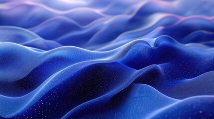 Fototapeta premium A creative 3D abstract scene with blue AI waves, flowing smoothly and offering a clean futuristic design. No people or logos.