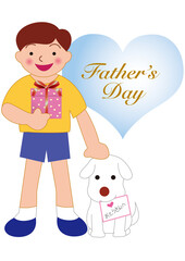 父の日のプレゼントを持つ男の子
