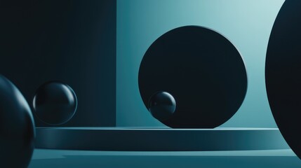 Abstract 3D shapes floating on a sleek, futuristic background, ideal for text placement. No people or logos for a clean aesthetic.