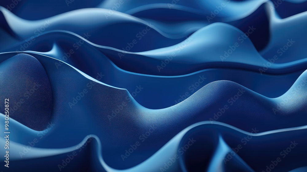 Poster blue abstract background with dynamic ai-generated waves, rendered in 3d for a futuristic feel. no p