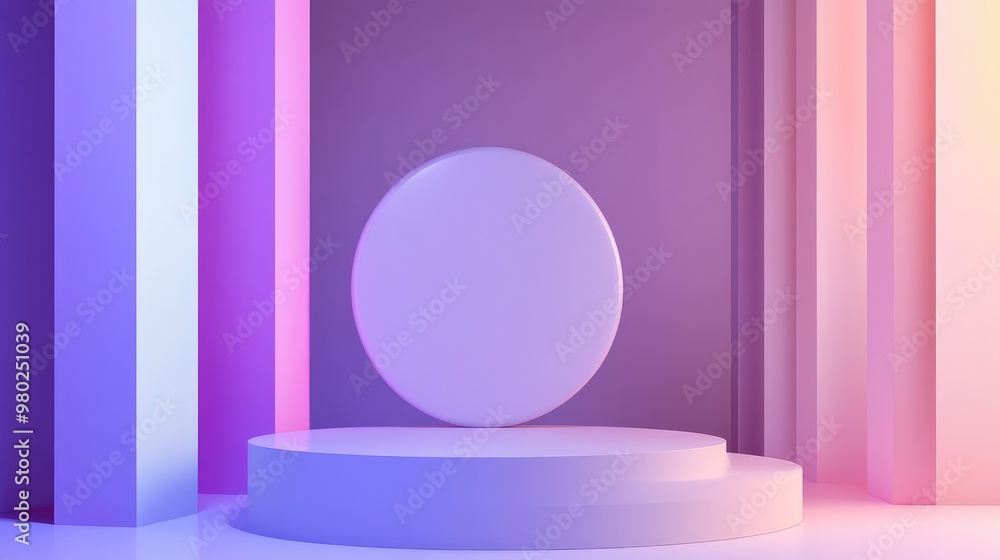 Poster clean futuristic 3d abstract shapes on a minimal background, leaving space for text. no people or lo