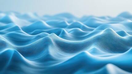 Obraz premium Creative 3D rendering of blue AI-generated waves on a sleek abstract background, evoking a modern atmosphere. No people or logos.