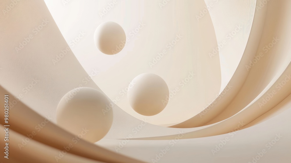 Poster detailed 3d abstract shapes floating in a futuristic, minimalist background. clean design with space