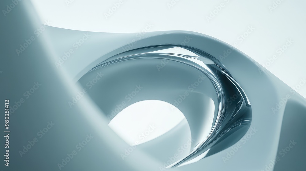 Fototapete detailed 3d abstract shapes in a futuristic design, set against a sleek, minimal background with amp