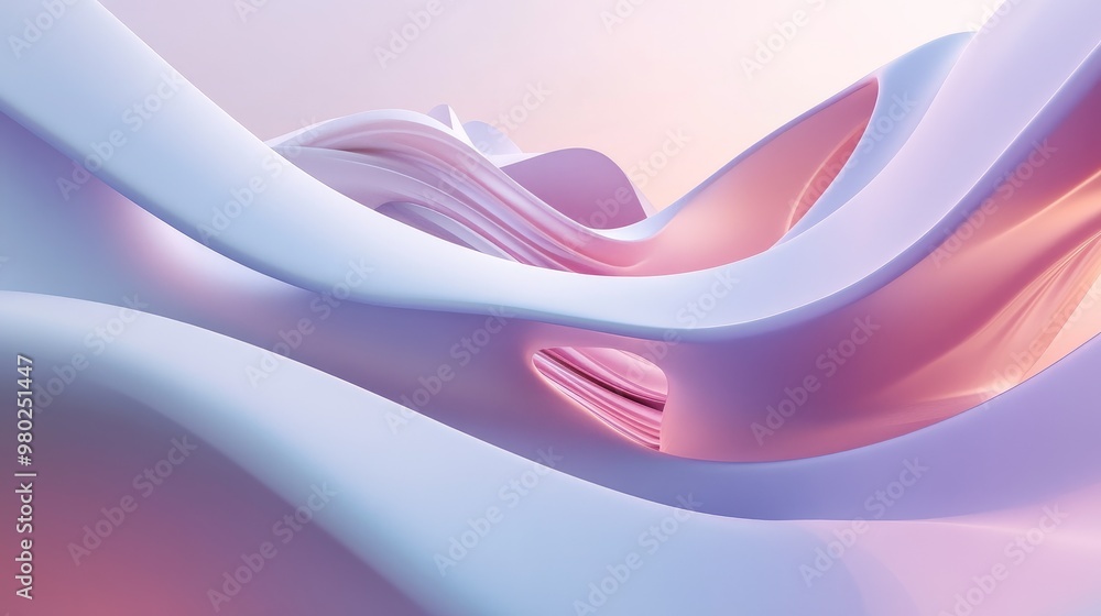 Fototapete detailed 3d abstract shapes in a futuristic design, set against a sleek, minimal background with amp