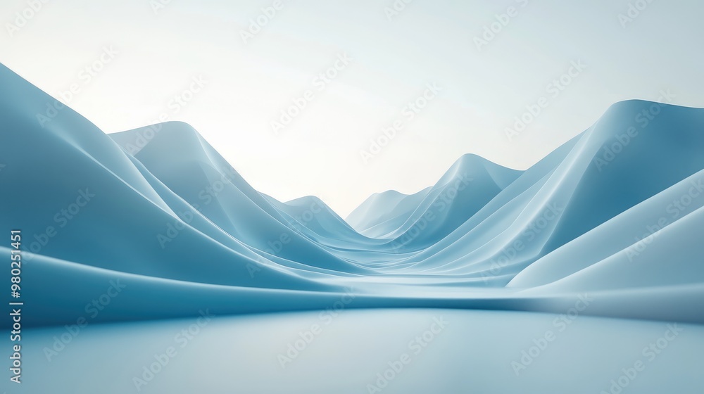 Fototapete detailed 3d abstract shapes on a clean, futuristic backdrop, leaving space for text. minimal design 