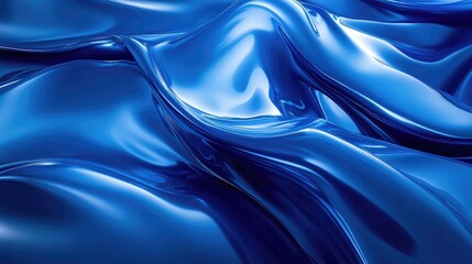 Fototapeta premium Dynamic AI waves in a 3D blue abstract background, flowing naturally with a futuristic touch. No people or logos.