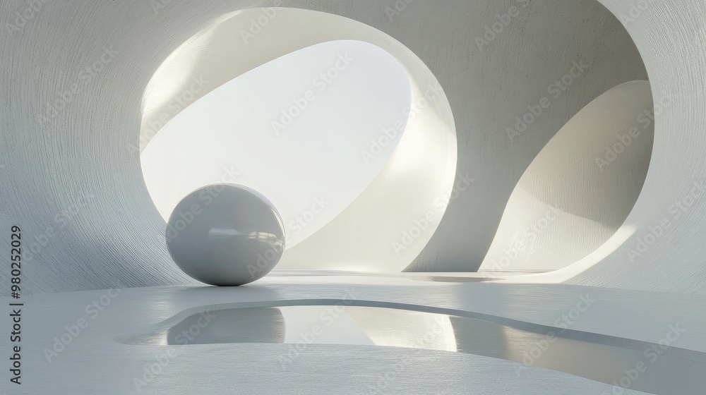 Aufkleber minimalist 3d rendering of abstract forms in a futuristic setting, perfect for text overlay. no peop