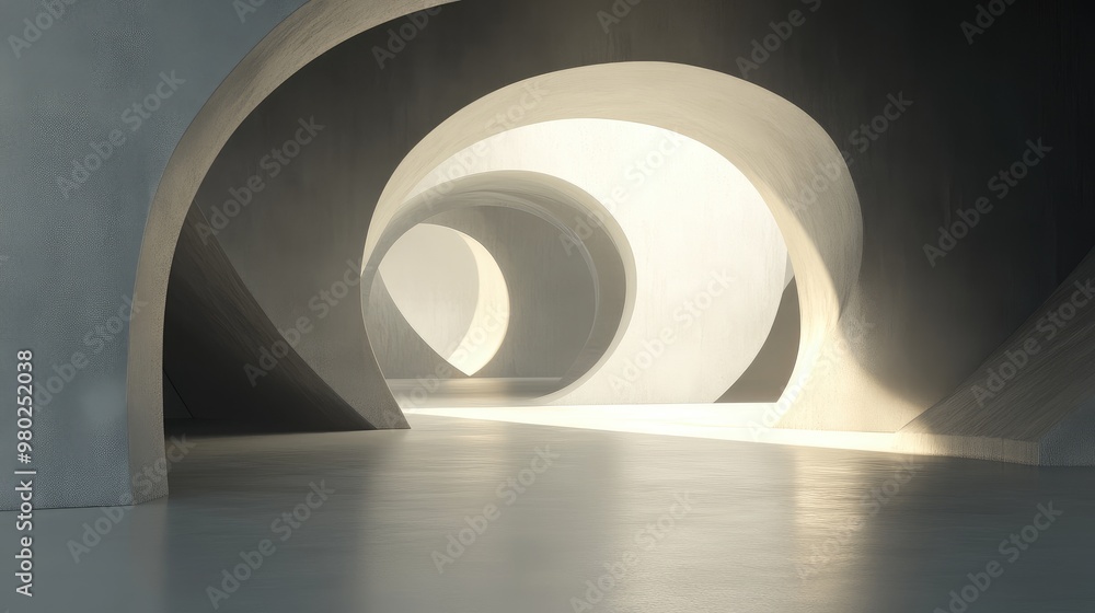 Aufkleber minimalist 3d rendering of abstract forms in a futuristic setting, perfect for text overlay. no peop