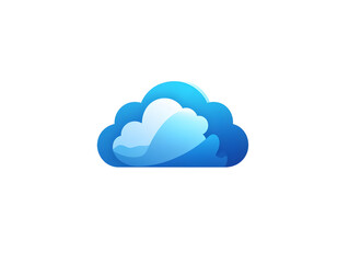 A vibrant blue cloud graphic, ideal for conveying concepts of weather, nature, and digital storage in modern design.