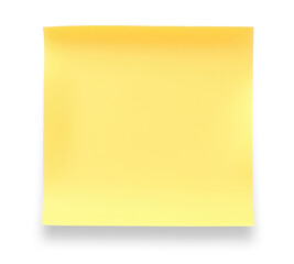 Blank yellow sticky paper note isolated on transparent background