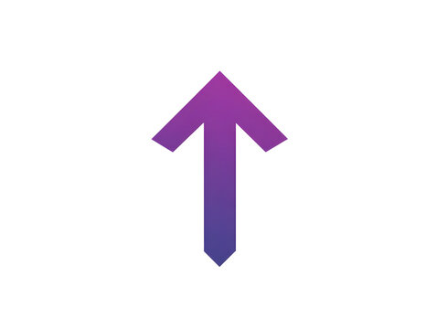 A vibrant purple arrow pointing upward, symbolizing progress, growth, and positivity. Perfect for motivational themes.