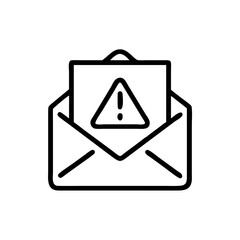 Alert Email Icon, email rating icon or logo isolated sign symbol vector illustration - high quality black style vector icons , Greeting card in envelope outline icon