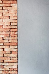 brick wall with cement wall texture for background                                                                                                                         