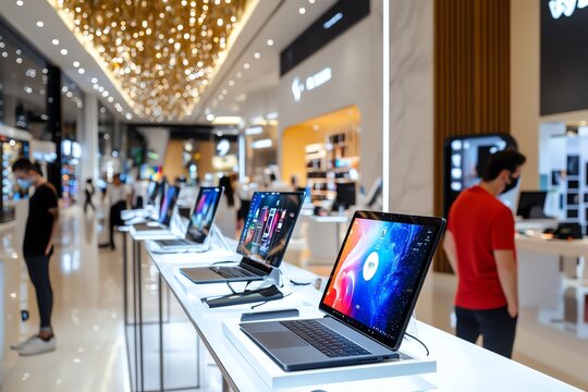 Mall marketing campaign to promote the launch of a new tech store, with interactive demonstrations and product discounts