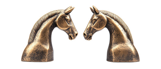 Elegant chess pieces featuring detailed horse heads, perfect for game enthusiasts and decor lovers alike.