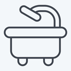 Icon Bathtub. related to Hygiene symbol. line style. simple design illustration