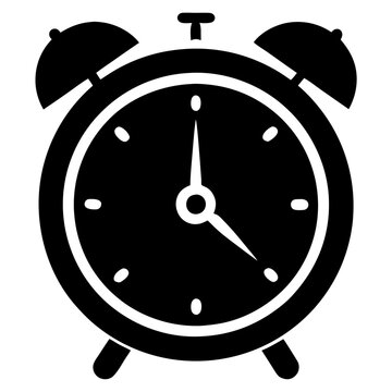 recommend clip art: Alarm clock icon silhouette vector black transparent background