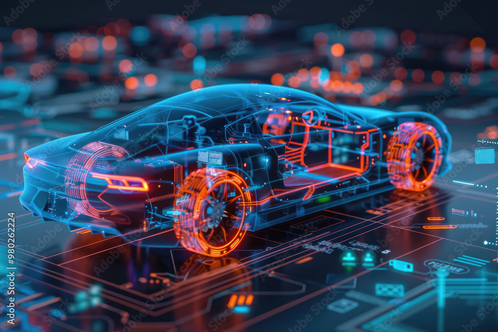 Aufkleber computer rendered conceptual car structure