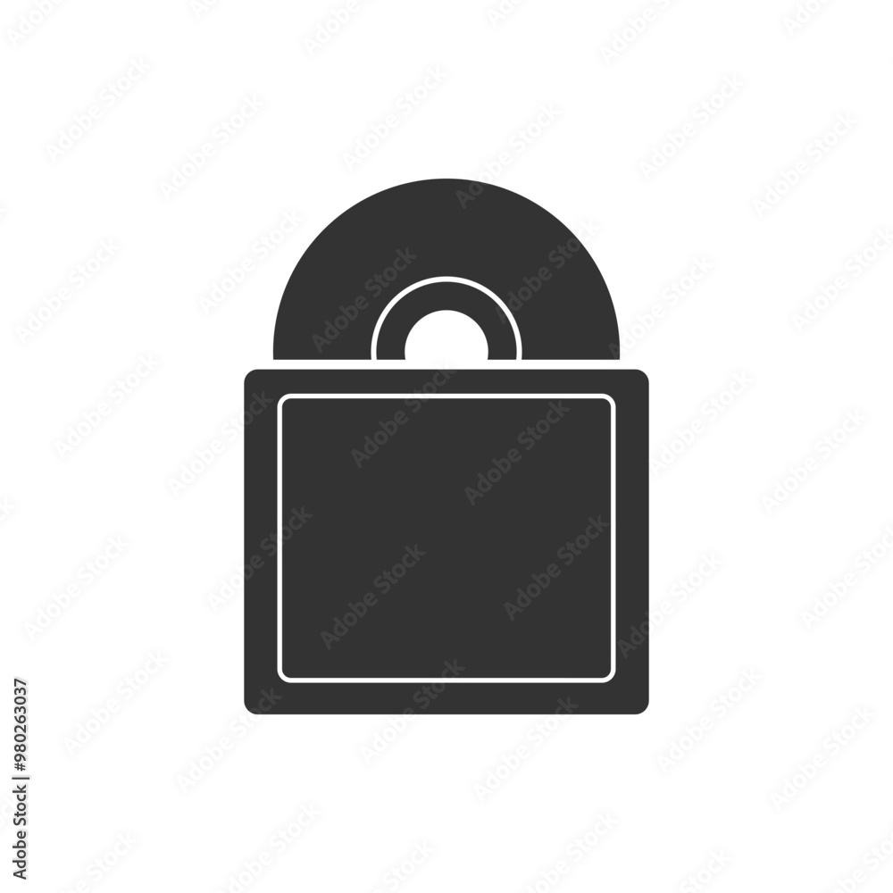 Poster minimalistic icon of a secure digital lock pad. simple black and white illustration of a secure digi