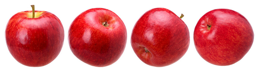 Red apple isolated, fresh red apple, transparent PNG, PNG format, cut out, Collection, set