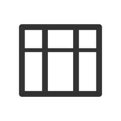 Grid Icon Symbolizing Organization and Structure.  black grid icon illustrating organization and structural design. Perfect for themes of order, planning, and efficient layout. 