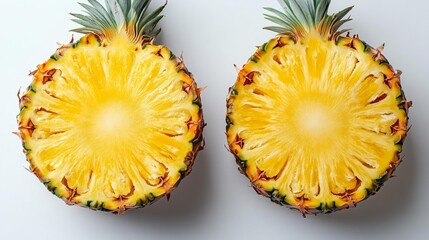 Freshly Cut Pineapple Halves – Generative AI