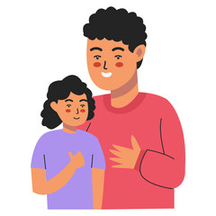 Happy Father's Day Illustration with Cartoon Design Style. Vector Character