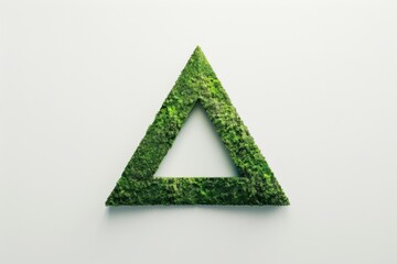 Geometric, minimalist depiction of an equilateral green triangle