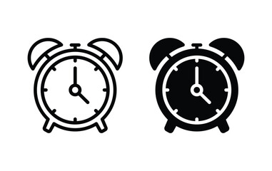 Alarm clock icon, clock icon vector