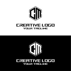 creative letter logo cm desain vektors