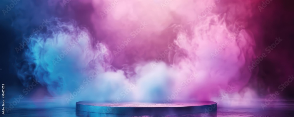 Aufkleber vibrant background with colorful smoke and lighting effects, perfect for creative presentations and 