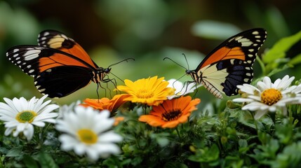 Fototapeta premium Vibrant butterfly garden in spring for nature posters and prints