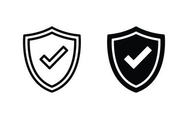Shield with check mark icon vector