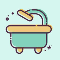 Icon Bathtub. related to Hygiene symbol. MBE style. simple design illustration