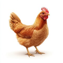 Fototapeta premium A vibrant hen standing gracefully, showcasing its beautiful plumage in a bright and clean setting.