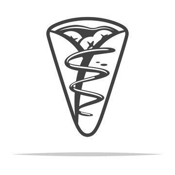 recommend clip art: Crepe outline icon transparent vector isolated
