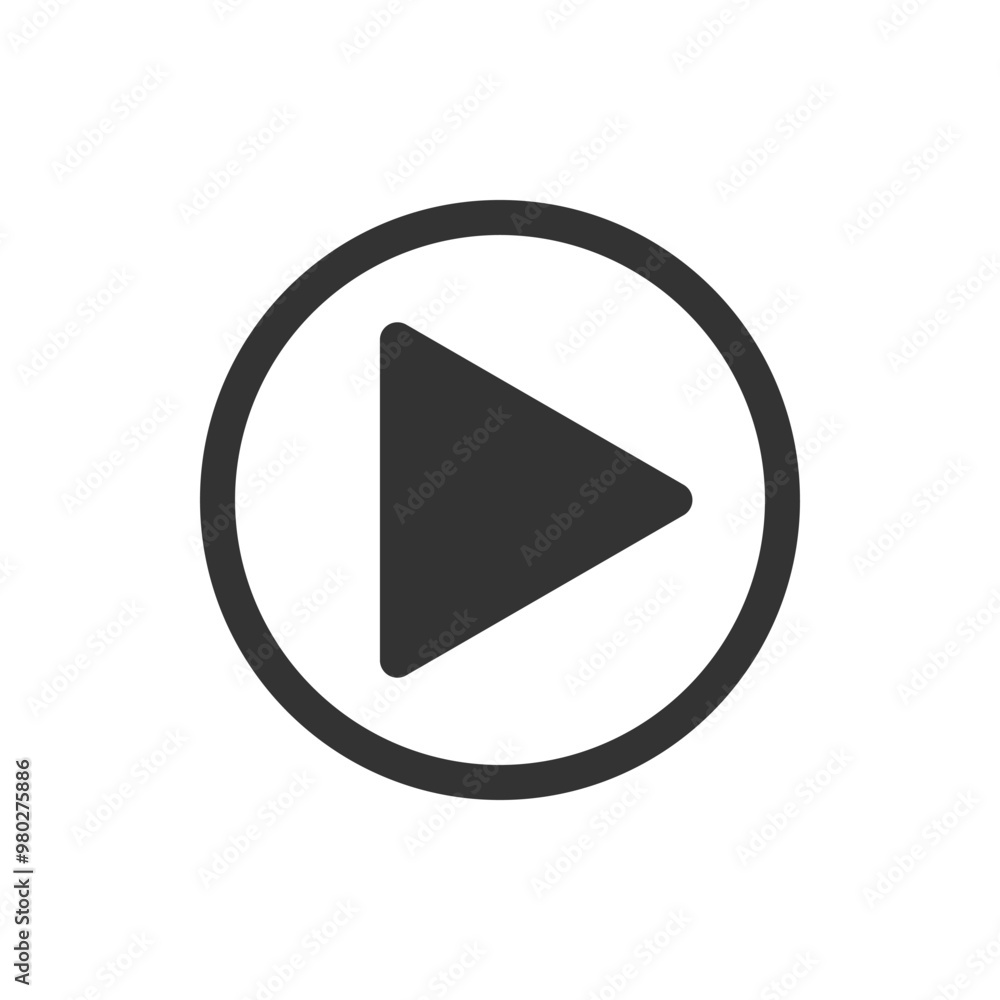 Poster simple black play button icon with transparent background. minimalistic black play button icon on a 
