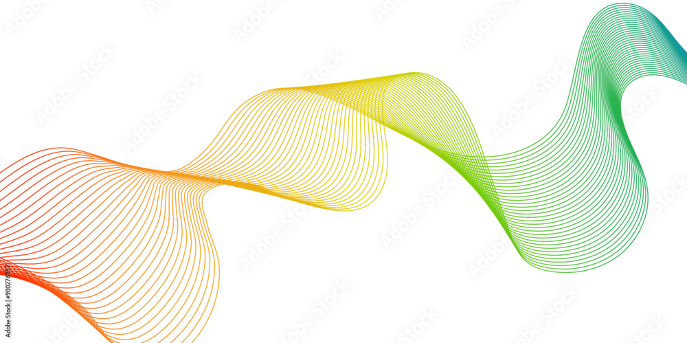 Poster abstract backdrop with colorful wave gradient lines on white background. modern technology backgroun