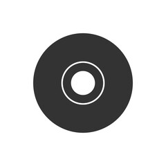 Minimalist Black and White CD Icon Illustration. Simple and bold black and white illustration of a CD icon. Ideal for technology or music-related graphics and digital media projects.