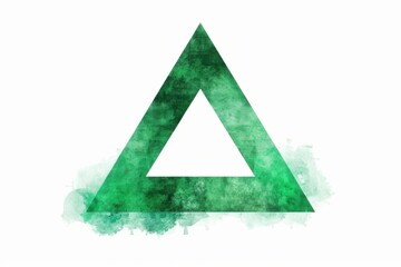 Abstract geometric composition with green equilateral triangle, minimalist depiction of symmetry.